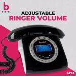 Beetel M73 Caller Id Corded Landline Phone with 16 Digit LCD Display, Retro Design, Alphanumeric Keypad, 2-Way Speaker Phone, Adjustable Ringer Volume (Black & White) - Image 6