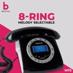 Beetel M73 Caller Id Corded Landline Phone with 16 Digit LCD Display, Retro Design, Alphanumeric Keypad, 2-Way Speaker Phone, Adjustable Ringer Volume (Black & White) - Image 8
