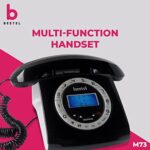 Beetel M73 Caller Id Corded Landline Phone with 16 Digit LCD Display, Retro Design, Alphanumeric Keypad, 2-Way Speaker Phone, Adjustable Ringer Volume (Black & White) - Image 4