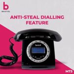 Beetel M73 Caller Id Corded Landline Phone with 16 Digit LCD Display, Retro Design, Alphanumeric Keypad, 2-Way Speaker Phone, Adjustable Ringer Volume (Black & White) - Image 5