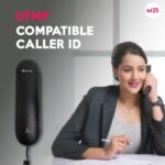Beetel M25 Ultra Compact Caller ID Slim Line Corded Landline Phone,Numeric Display, Desk/Wall Mounted,12 Digit LCD,FSK/DTMF Compatible,Ringer Volume Control,LED Indication (Black) - Image 2