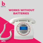 Beetel M73 Caller ID Corded Landline Phone with 16 Digit LCD Display, Retro Design, Alphanumeric Keypad, 2-Way Speaker Phone, Adjustable Ringing (White & Red) - Image 6