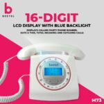 Beetel M73 Caller ID Corded Landline Phone with 16 Digit LCD Display, Retro Design, Alphanumeric Keypad, 2-Way Speaker Phone, Adjustable Ringing (White & Red) - Image 2
