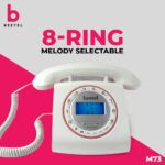 Beetel M73 Caller ID Corded Landline Phone with 16 Digit LCD Display, Retro Design, Alphanumeric Keypad, 2-Way Speaker Phone, Adjustable Ringing (White & Red) - Image 8