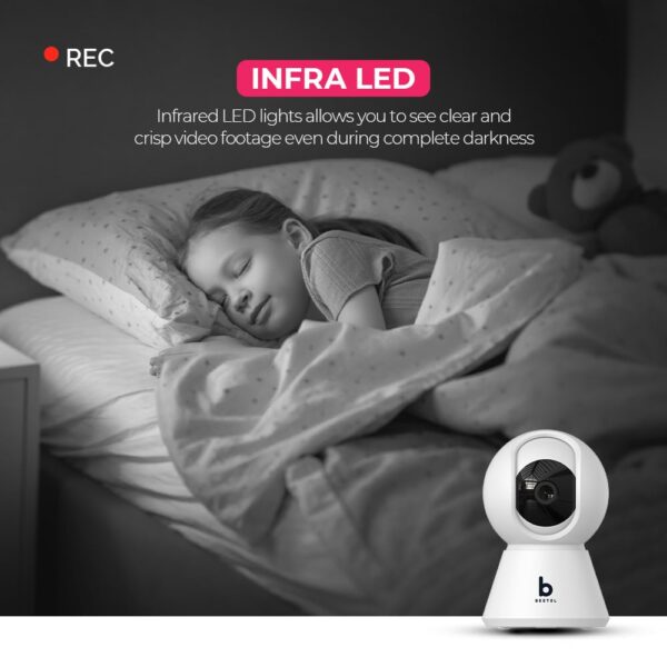 Beetel 3MP Full HD Smart Wi-Fi CCTV Home Security Camera|360° with Pan Tilt|View & 2-Way Talk|Motion Alert|Night Vision|Smart Tracking|SD Card (Upto 256 GB), Alexa & Google Support|CC3 - Image 6