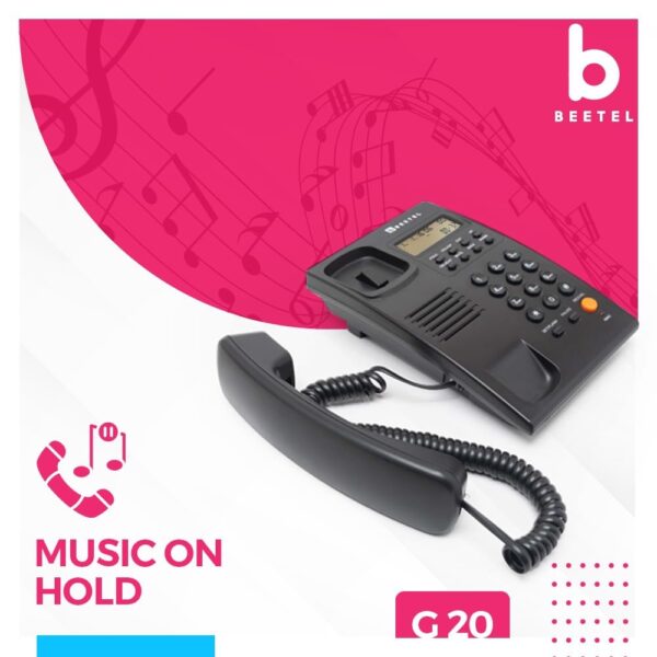 Beetel G20,TEC Certified,Caller ID Phone LCD Display, Ringer LED, DTMF/FSK Compatible, Adjustable Handset/Ringer Volume,Music on Hold,Desk/Wall Mountable,3 Level LCD Contrast,Alarm(Black) - Image 3