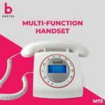 Beetel M73 Caller ID Corded Landline Phone with 16 Digit LCD Display, Retro Design, Alphanumeric Keypad, 2-Way Speaker Phone, Adjustable Ringing (White & Red) - Image 5