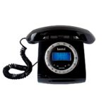 Beetel M73 Caller Id Corded Landline Phone with 16 Digit LCD Display, Retro Design, Alphanumeric Keypad, 2-Way Speaker Phone, Adjustable Ringer Volume (Black & White)