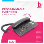 Beetel G20,TEC Certified,Caller ID Phone LCD Display, Ringer LED, DTMF/FSK Compatible, Adjustable Handset/Ringer Volume,Music on Hold,Desk/Wall Mountable,3 Level LCD Contrast,Alarm(Black) - Image 6