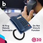 Beetel G30 Corded Landline Phone,TEC Certified,Caller ID LCD Display,Ringer LED,DTMF/FSK Compatible,2-Way Adjustable Speaker Phone,Desk/Wall Mountable,3 Level LCD Contrast (Blue) - Image 4
