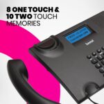 Beetel M90N Caller Id Corded Landline Phone with 16 Digit LCD Display,Fsk/Dtmf Compatable Caller N Id,8 Direct One Touch & 10 Two Touch Memory,Volume Control for Speaker Phone,Music On Hold (Black) - Image 3