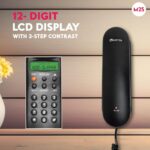 Beetel M25 Ultra Compact Caller ID Slim Line Corded Landline Phone,Numeric Display, Desk/Wall Mounted,12 Digit LCD,FSK/DTMF Compatible,Ringer Volume Control,LED Indication (Black) - Image 4