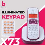 Beetel X73 Cordless 2.4Ghz Cordless Landline Phone with Caller ID Display, 2-Way Speaker Phone with Volume Controls, Auto Answer, Alarm Function, Stylish Design (Red/White) - Image 2