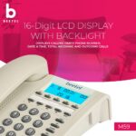 Beetel M59 Caller ID Corded Landline Phone with 16 Digit LCD Display & Adjustable contrast,10 One Touch Memory Buttons,2Ways Speaker Phone,Music On Hold,Solid Build Quality,Classic Design (White) - Image 4
