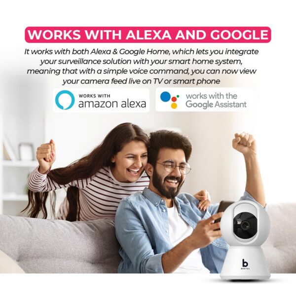 Beetel 3MP Full HD Smart Wi-Fi CCTV Home Security Camera|360° with Pan Tilt|View & 2-Way Talk|Motion Alert|Night Vision|Smart Tracking|SD Card (Upto 256 GB), Alexa & Google Support|CC3 - Image 8