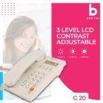 Beetel G20,TEC Certified,Caller ID Corded Landline Phonewith LCD Display,Ringer LED,Adjustable Handset/Ringer Volume,Music On Hold,Wall Mountable,3 Level LCD Contrast,Alarm (Warm Grey) - Image 2