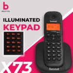 Beetel X73 Cordless 2.4Ghz Cordless Landline Phone with Caller ID Display, 2-Way Speaker Phone with Volume Controls, Auto Answer, Alarm Function, Stylish Design (Black) - Image 2