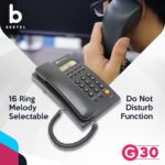 Beetel G30, TEC Certified, Caller ID Corded Landline Phonelcd Display,Ringer LED,DTMF/FSK Compatible,2-Way Adjustable Speaker Phone,Music On Hold, Desk/Wall Mountable, 3 Level LCD Contrast (Black) - Image 3
