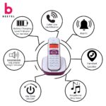Beetel X73 Cordless 2.4Ghz Cordless Landline Phone with Caller ID Display, 2-Way Speaker Phone with Volume Controls, Auto Answer, Alarm Function, Stylish Design (Red/White) - Image 9