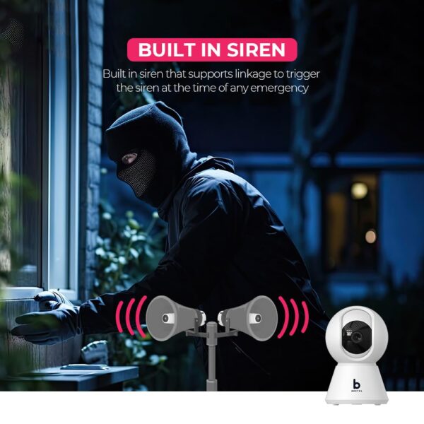 Beetel 3MP Full HD Smart Wi-Fi CCTV Home Security Camera|360° with Pan Tilt|View & 2-Way Talk|Motion Alert|Night Vision|Smart Tracking|SD Card (Upto 256 GB), Alexa & Google Support|CC3 - Image 5