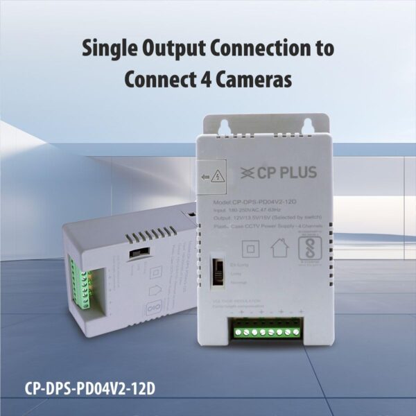 CP PLUS 4 Channel CCTV Power Supply SMPS |12V 3A High Efficiency Adapter with LED Indicators| EMI Filter| Overload & Short Circuit Protection| Use for Video Surveillance Cameras| CP-DPS-PD04V2-12D - Image 6