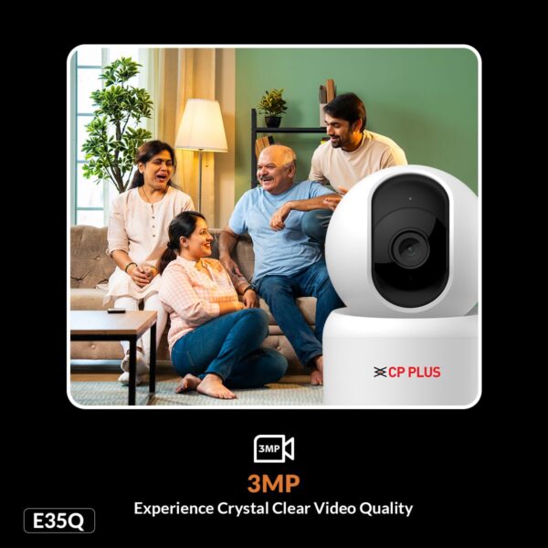 CP PLUS 3MP Smart Wi-Fi CCTV Camera | 360° Pan & Tilt | CTC Cyber Secure Tech | View & Talk | Smart Detection Suite | Night Vision | Cloud Storage | Supports OK Google | CP-E35Q - Image 3