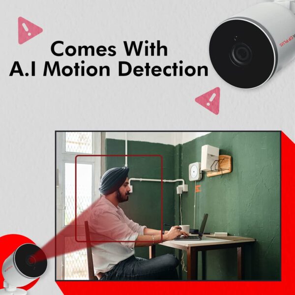 CP Plus Bullet Wireless Security Camera | 1080P Full HD | Motion Detection | Night Vision | Supports Alexa & Ok Google | 15 Mtr, White - CP-V21A - Image 5