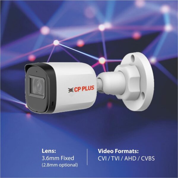 CP PLUS 5MP Outdoor Bullet CCTV Camera | 3.6mm Fixed Lens | Smart IR Night Vision 30M | Built-in Mic | 2D DNR | BLC | Analog 4-in-1 AHD/TVI/CVI/CVBS Output | HD Surveillance Camera | CP-URC-TC51PL3C - Image 5