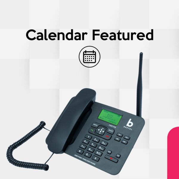 Beetel F2K GSM Fixed Cordless Landline Phone,LCD Display,Supports Quad Band,Dual Sim,Hotline with Keypad Lock,Alarm,Calculator,Calendar,Low Battery Alert,Two-Way Speaker,4 Direct Memory Keys (Black) - Image 9