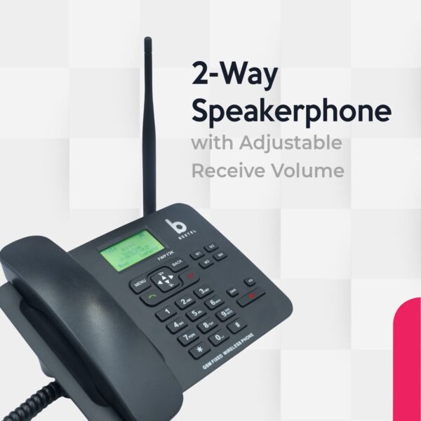 Beetel F2K GSM Fixed Cordless Landline Phone,LCD Display,Supports Quad Band,Dual Sim,Hotline with Keypad Lock,Alarm,Calculator,Calendar,Low Battery Alert,Two-Way Speaker,4 Direct Memory Keys (Black) - Image 7