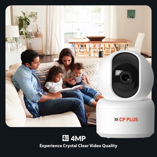 CP PLUS 4MP Quad HD Smart Wi-Fi CCTV Camera for Home | 360° Pan & Tilt | CTC Cyber Secure Tech | View & Talk | Smart Detection Suite | IR Night Vision | Cloud Recording | Support OK Google | CP-E45Q - Image 3