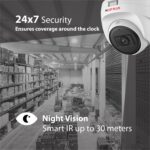 CP PLUS 5MP Dome CCTV Camera | 3.6mm Lens | 30M Smart IR Night Vision | Built-in Mic | DWDR | 2D DNR | BLC | Analog 4-in-1 Output AHD/TVI/CVI/CVBS | Indoor Surveillance Dome Camera | CP-URC-DC51PL3C - Image 6