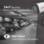 CP PLUS 5MP Outdoor Bullet CCTV Camera | 3.6mm Fixed Lens | Smart IR Night Vision 30M | Built-in Mic | 2D DNR | BLC | Analog 4-in-1 AHD/TVI/CVI/CVBS Output | HD Surveillance Camera | CP-URC-TC51PL3C - Image 6