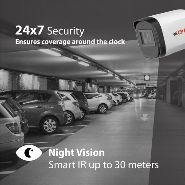 CP PLUS 5MP Outdoor Bullet CCTV Camera | 3.6mm Fixed Lens | Smart IR Night Vision 30M | Built-in Mic | 2D DNR | BLC | Analog 4-in-1 AHD/TVI/CVI/CVBS Output | HD Surveillance Camera | CP-URC-TC51PL3C - Image 6