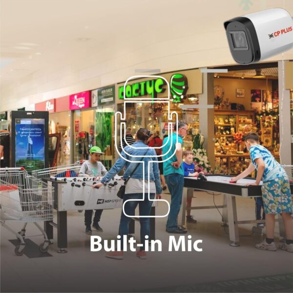 CP PLUS 5MP Outdoor Bullet CCTV Camera | 3.6mm Fixed Lens | Smart IR Night Vision 30M | Built-in Mic | 2D DNR | BLC | Analog 4-in-1 AHD/TVI/CVI/CVBS Output | HD Surveillance Camera | CP-URC-TC51PL3C - Image 4