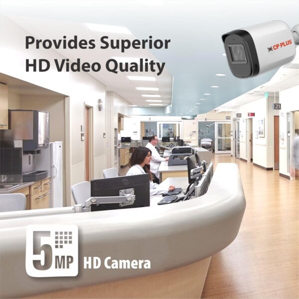 CP PLUS 5MP Outdoor Bullet CCTV Camera | 3.6mm Fixed Lens | Smart IR Night Vision 30M | Built-in Mic | 2D DNR | BLC | Analog 4-in-1 AHD/TVI/CVI/CVBS Output | HD Surveillance Camera | CP-URC-TC51PL3C - Image 3