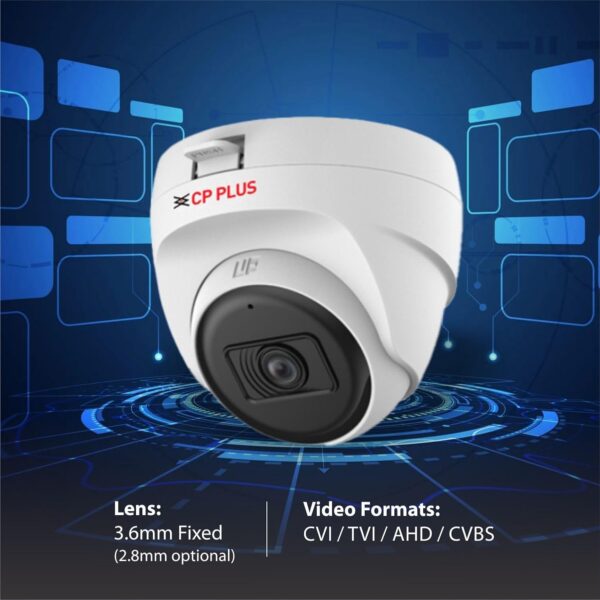 CP PLUS 5MP Dome CCTV Camera | 3.6mm Lens | 30M Smart IR Night Vision | Built-in Mic | DWDR | 2D DNR | BLC | Analog 4-in-1 Output AHD/TVI/CVI/CVBS | Indoor Surveillance Dome Camera | CP-URC-DC51PL3C - Image 5